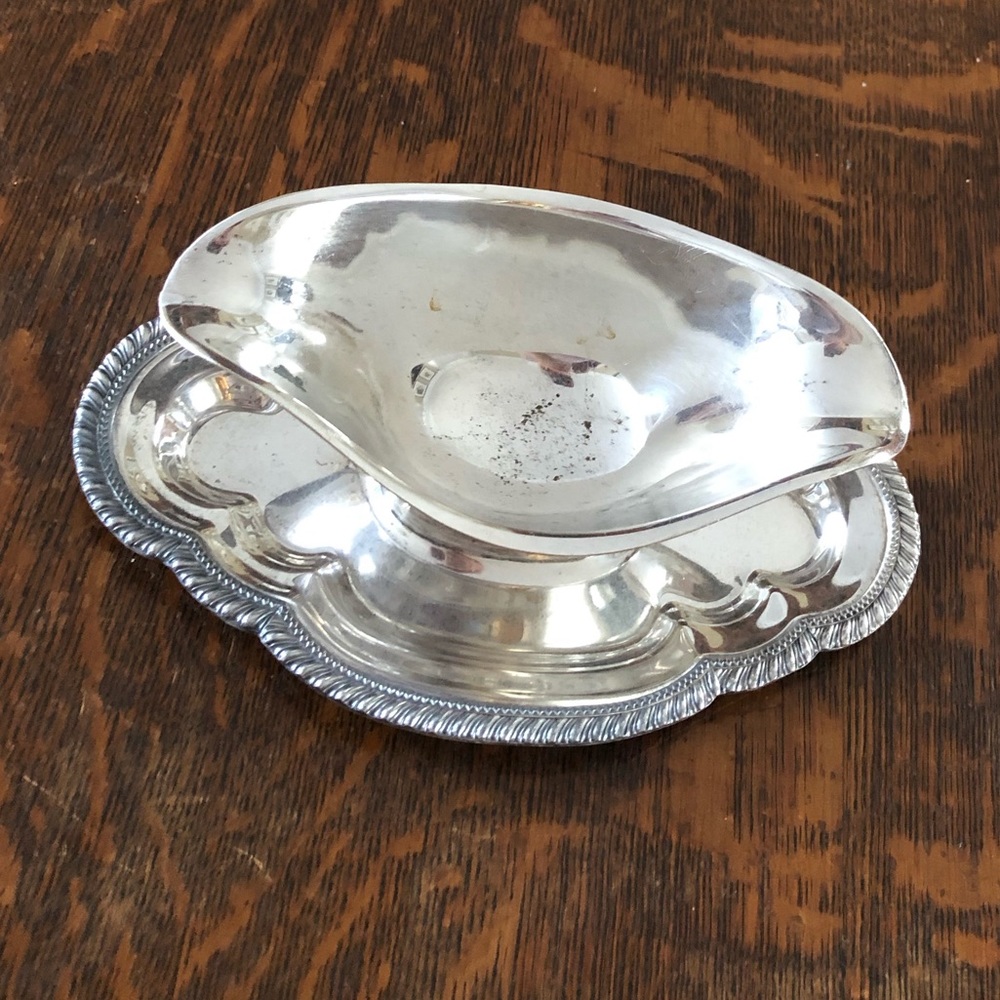 Silver plated gravy boat